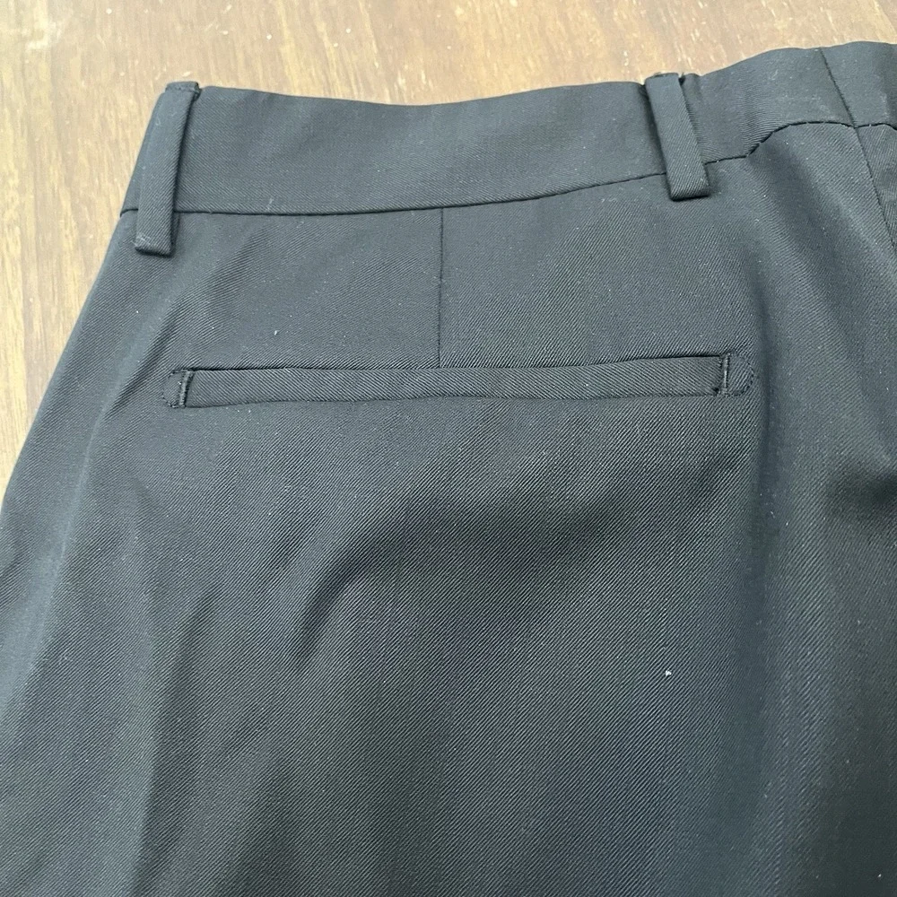 Banana Republic Men's Dress Pants Black 100% Wool Shell Size 33x32 Flat Front